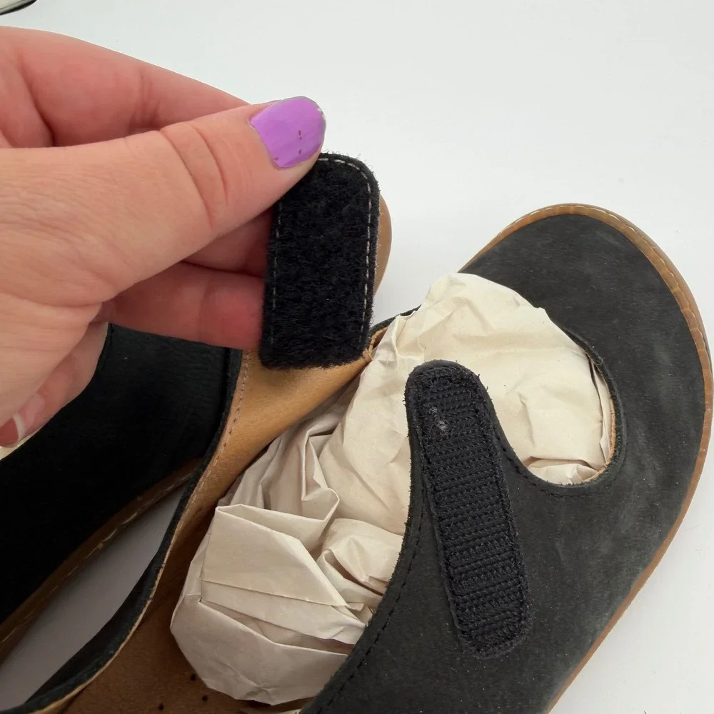 El Naturalista 5768 Black Nubuck Leather Mary Jane Flats Women Size 40